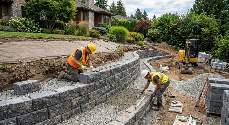 Block Retaining Wall Installation in Lakeland, FL