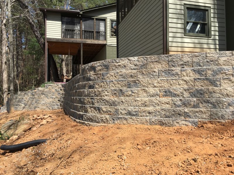 Block Retaining Wall Installation