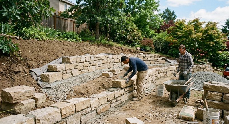 Block Retaining Wall Installation in Lakeland, FL